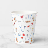医師またはナース医療機器のパターン 紙コップ (裏面)