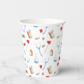 医師またはナース医療機器のパターン 紙コップ (右)