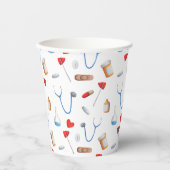 医師またはナース医療機器のパターン 紙コップ (正面)