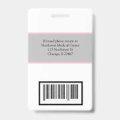 医師またはナース名バッジのスキャナコード バッジ (裏面)