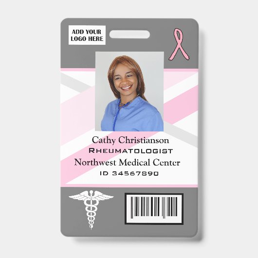 医師またはナース名バッジのスキャナコード バッジ (正面)