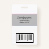 医師またはナース名バッジのスキャナコード バッジ (裏面)