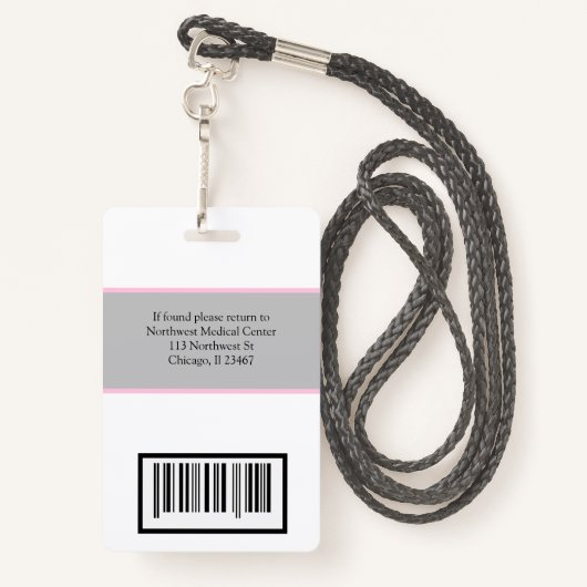 医師またはナース名バッジのスキャナコード バッジ (裏面ランヤード)