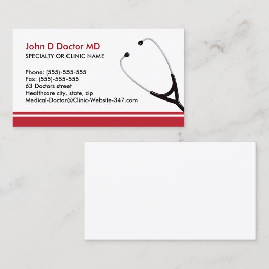 医師または医療名刺 名刺 (正面/裏面)