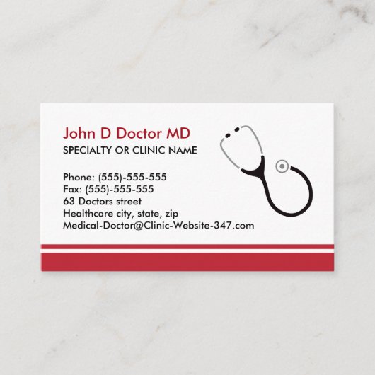 医師または医療機関向け名刺 名刺 (正面)