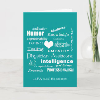 医師アシスタントの属性/白の文字 サンキューカード