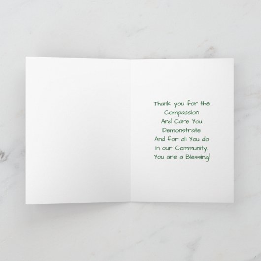 医師アシスタントの感謝カード ブルームス サンキューカード (内部)