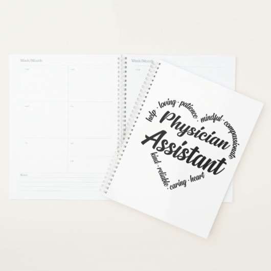 医師アシスタントハートワードクラウド プランナー手帳 (ディスプレー)