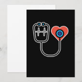 医師アシスタント 心 PA 医学生 グラフ 招待状 (正面/裏面)