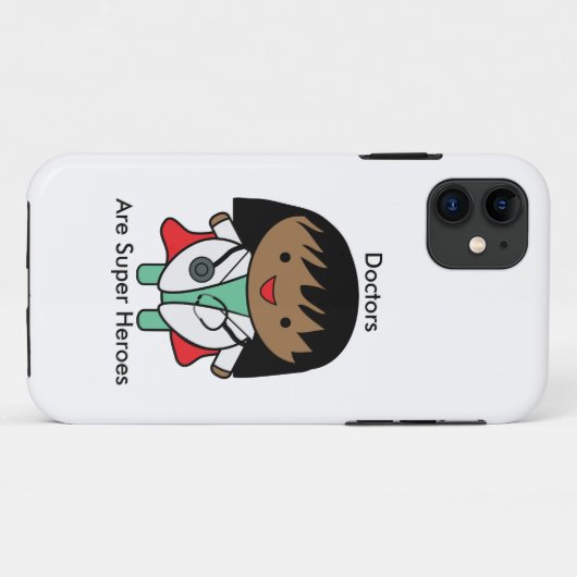 医師アフリカ系アメリカ人女性ヒーローがパーソナライズ Case-Mate iPhoneケース (裏面(横))