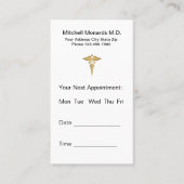 医師アポイントメント予算の一括名刺 予約カード (正面)