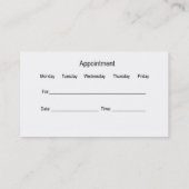 医師アポイントメント耳鼻咽喉  名刺 (裏面)