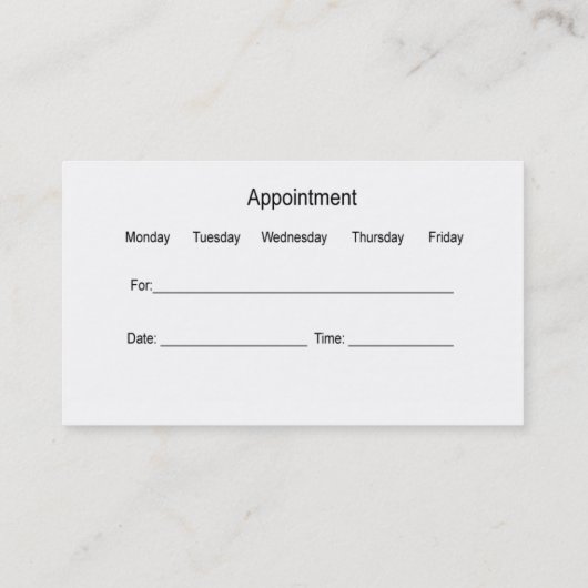 医師アポイントメント耳鼻咽喉  名刺 (裏面)