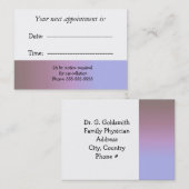 医師アポイントメント 予約カード (正面/裏面)