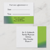 医師アポイントメント 予約カード (正面/裏面)