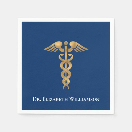 医師カドゥセウス スタンダードカクテルナプキン (正面)
