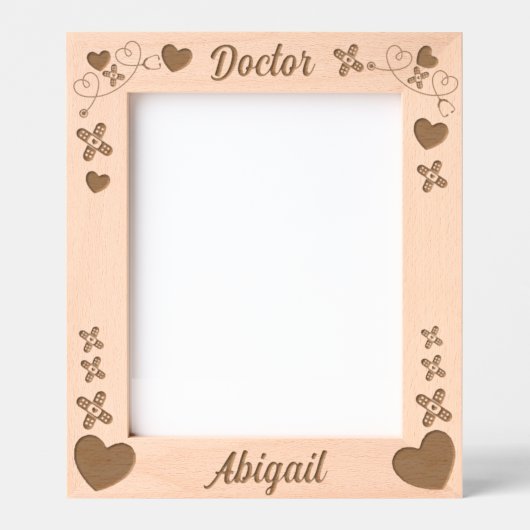 医師ギフトハート愛 レーザー彫刻フレーム (正面)
