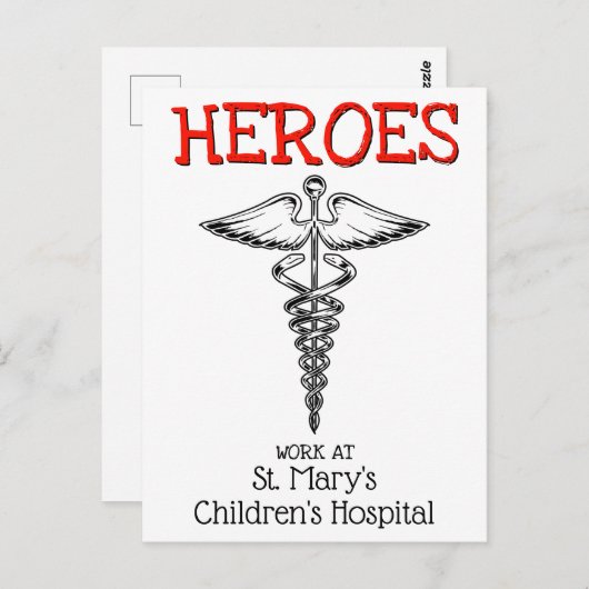 医師ナース医学病院看護ありがとう ポストカード (正面/裏面)