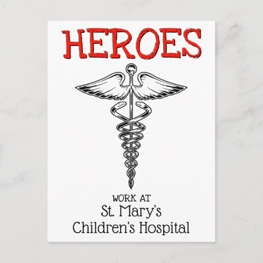 医師ナース医学病院看護ありがとう ポストカード (正面)