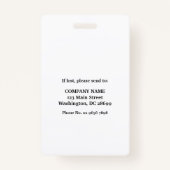 医師ナース老人気に保安写真ID バッジ (裏面)