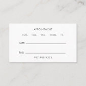 医師ビジネス及びアポイントメント 名刺 (裏面)