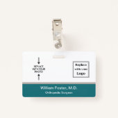 医師フォトロゴテンプレートIDバッジ バッジ (裏面クリップ)