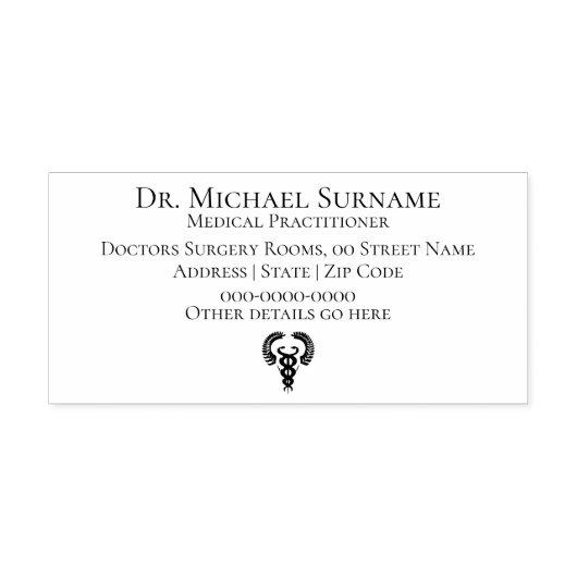 医師ヘルスケアプロフェッショナルDIY幹部 セルフインキングスタンプ (デザイン)