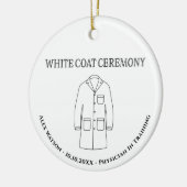 医師ホワイトコートモノグラムの式 セラミックオーナメント (左)