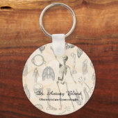 医師ヴィンテージ人体の解剖学 キーホルダー (正面)