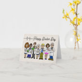 医師会の男女のグリーティングカード カード (黄色い花)