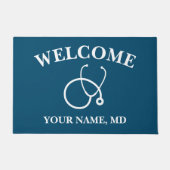 医師会聴診器のロゴカスタム ドアマット (正面)