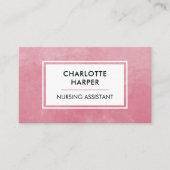 医師免許アシスタントピンク水彩色 名刺 (正面)