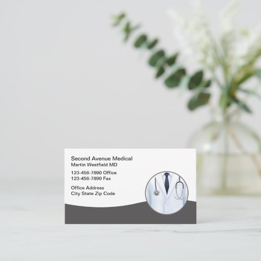 医師兼保険業務用カード 名刺 (スタンド正面)