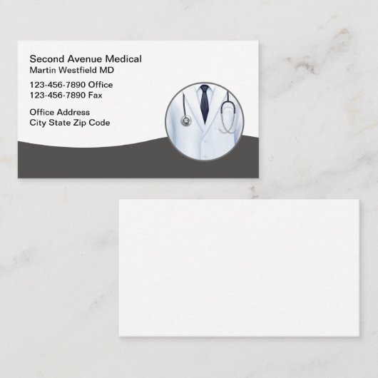 医師兼保険業務用カード 名刺 (正面/裏面)