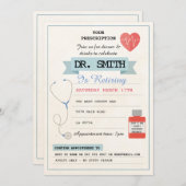 医師処方医、退職パーティー医 招待状 (正面/裏面)