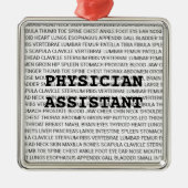 医師助手の医学用語クリスマス メタルオーナメント (正面)