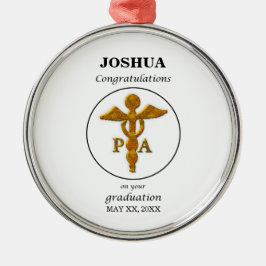 医師助手の卒業祝い メタルオーナメント