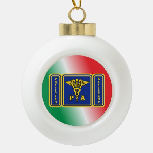 医師助手カドセウスの盾 セラミックボールオーナメント (正面)