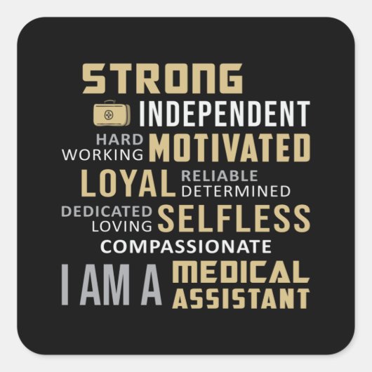 医師助手ナース おもしろい スクエアシール (正面)