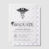 医師助手卒業 PA 学校卒業 ベラム紙招待状 (オフセット (招待状))