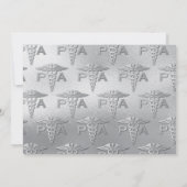 医師助手 PA 卒業 グレー シルバー 招待状 (裏面)