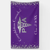 医師助手（PA）卒業　パープルシルバー 横断幕 (縦)