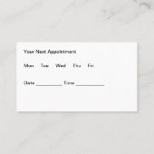 医師医局アポイントメントカード 予約カード (裏面)
