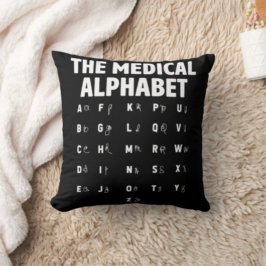 医師医用アルファベットおもしろいナース生活 クッション (ブランケット)