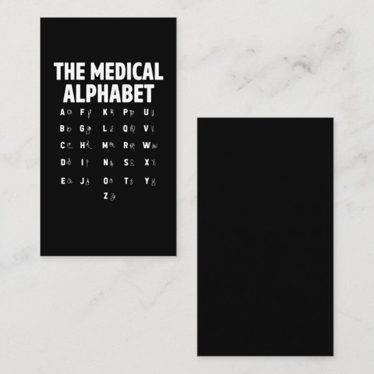 医師医用アルファベットおもしろいナース生活 名刺 (正面/裏面)