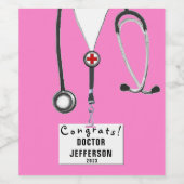 医師卒業医学学校ワインボトルラベル ワインラベル (シングルラベル)