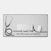 医師又はナースの聴診器及びハートビート デスクマット (キーボード&マウス)