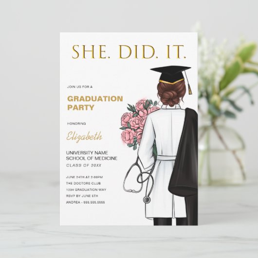 医師又はナース医学卒業 招待状 (スタンド正面)