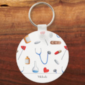 医師又はナース医療機器パーソナライズされた キーホルダー (正面)