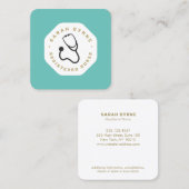 医師又はナース聴診器の名刺 スクエア名刺 (正面/裏面)